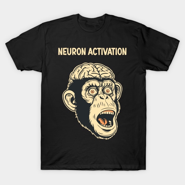 Funny Monkey Brain Internet Meme Neuron Activation T-Shirt by TenchiMasaki